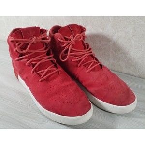 Adidas Originals Tubular Invader Men's 13 Suede Trainers Shoes Boots Lace up Red
